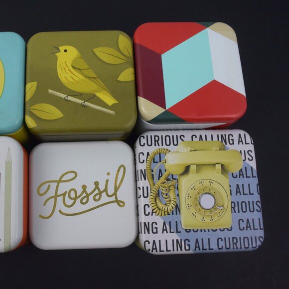 Lot of 6 Fossil Watch Tins (EMPTY) No Duplicates & in Great Condition - Picture 3 of 11